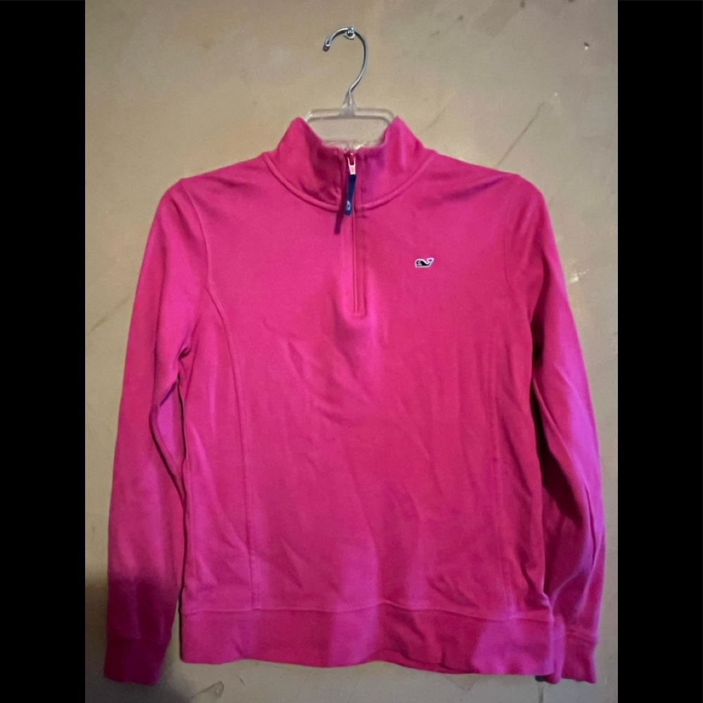 Vineyard Vines XS Womens Barbiecore Pink 3/4 Zip Sweatshirt